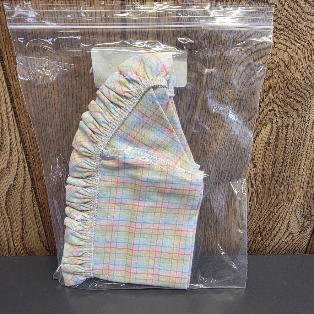 Vintage 2005 Longaberger Easter Plaid Fabric Basket Liner Pastel Trim 23061235